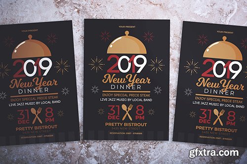 New Year Dinner Party Flyer New Year Dinner Party Flyer
