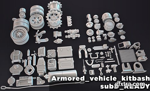Cubebrush - HQ Armored vehicle kitbash subD ready
