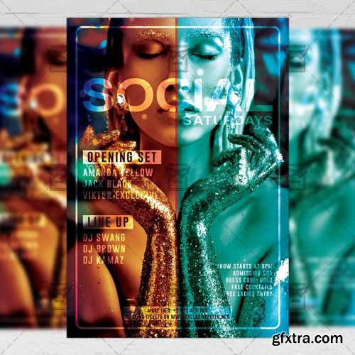 Social Saturdays Flyer - Club A5 Template Social Saturdays Flyer - Club A5 Template