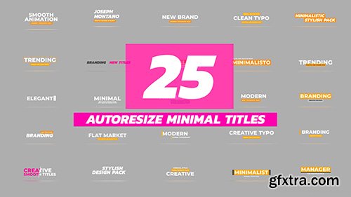 Minimal Auto Resize Titles Pack - After Effects 133412