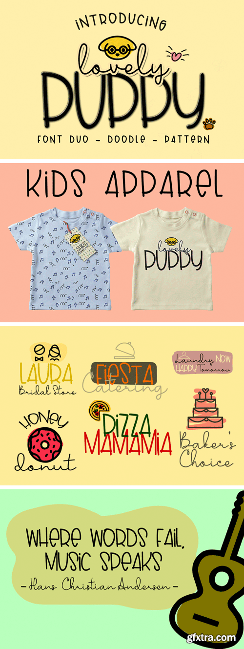 Fontbundles - Lovely Puppy - Font Duo with Bonus 177594