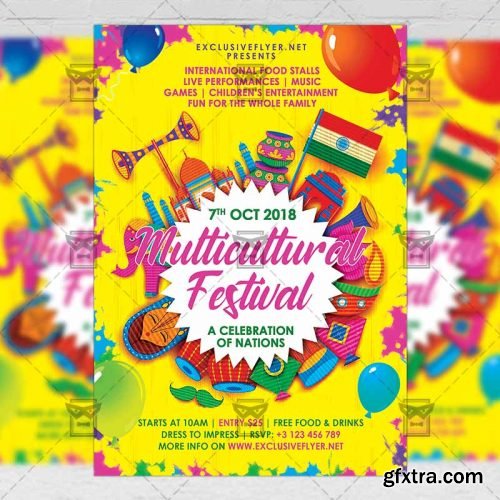 Multicultural Festival Flyer - Club A5 Template Multicultural Festival Flyer - Club A5 Template