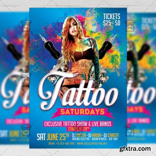Tattoo Saturdays Flyer - Club A5 Template Tattoo Saturdays Flyer - Club A5 Template