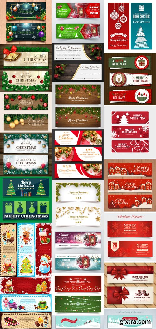 Christmas & New Year Banners Vector Collection 2