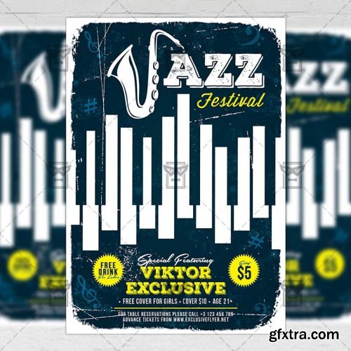Jazz Festival Flyer - Club A5 Template Jazz Festival Flyer - Club A5 Template