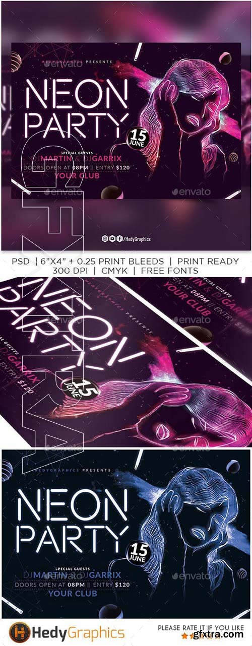 GraphicRiver - Neon Party Flyer 22930385