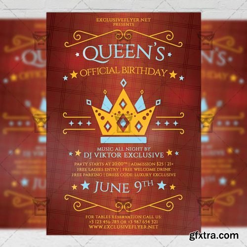 Queens Official Birthday Flyer - Community A5 Template Queens Official Birthday Flyer - Community A5 Template