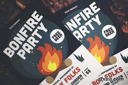 Bonfire Party Flyer