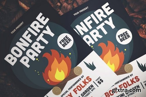 Bonfire Party Flyer