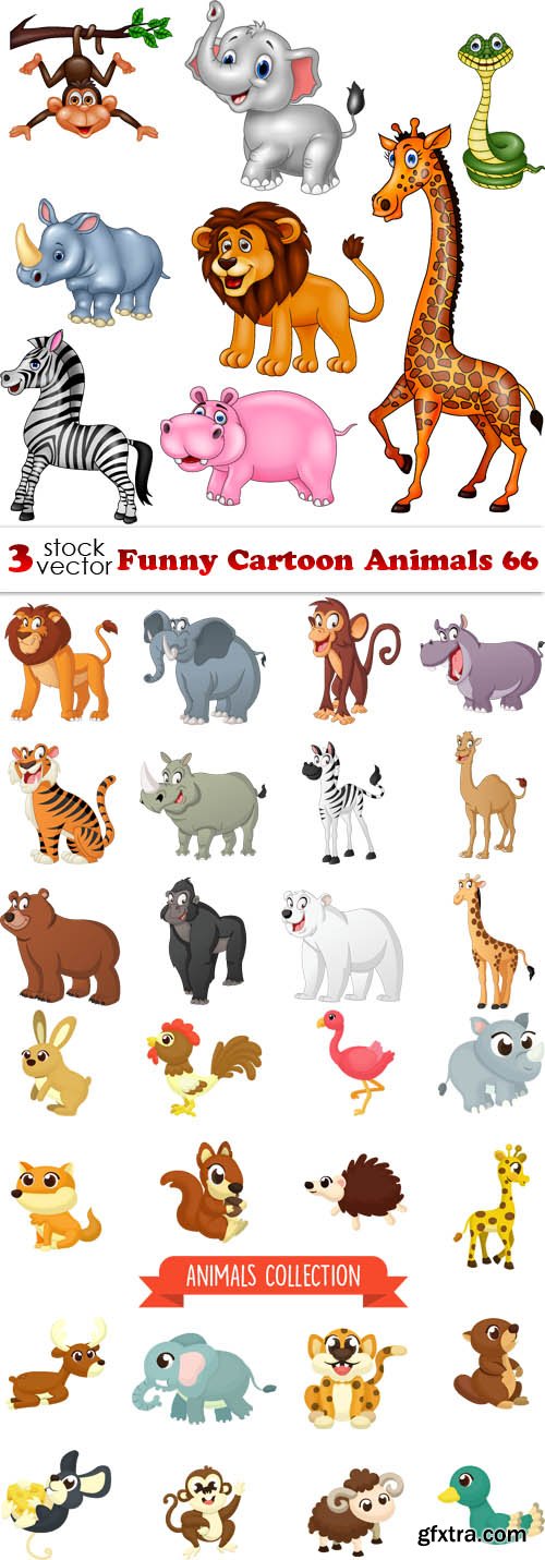 Vectors - Funny Cartoon Animals 66