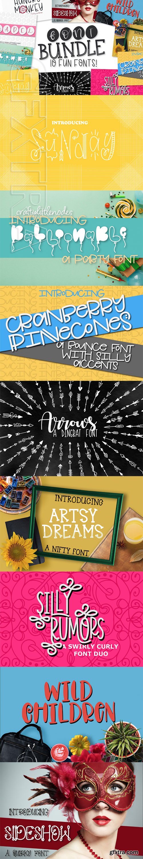 Font Bundle - 10 FONTS