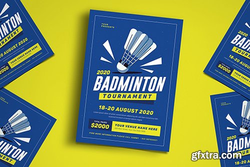 Badminton Tournament Event Flyer Badminton Tournament Event Flyer