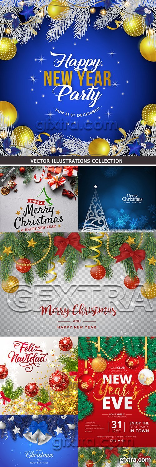 New Year and Christmas decorative registration backgrounds