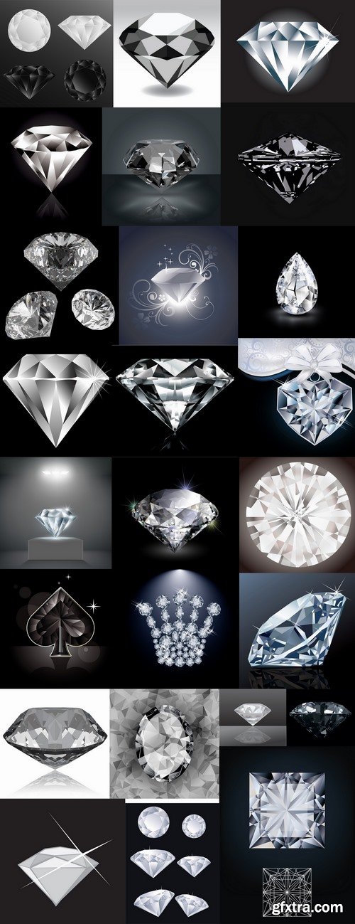 Diamond crystal diamond gem a vector Image 25 EPS