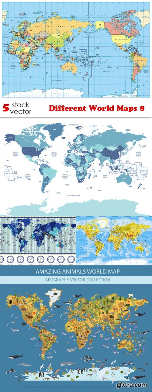 Vectors - Different World Maps 8