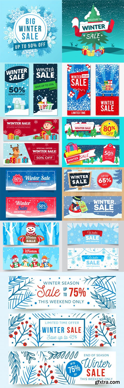 Holiday & Winter Sales Vector Bundle 8