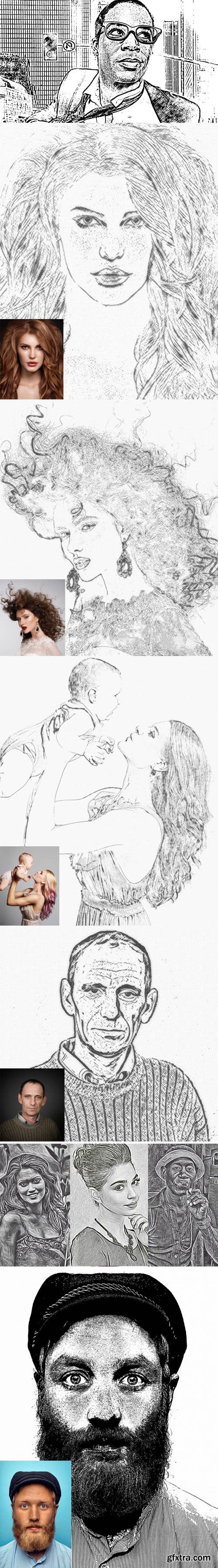 Drawing Art Photoshop Actions Collection Drawing Art Photoshop Actions Collection