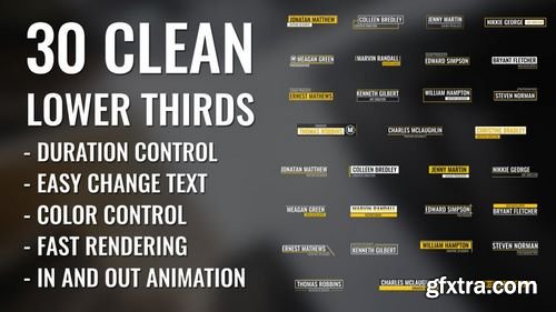 MA -  30 Clean Lower Thirds After Effects Templates 156052
