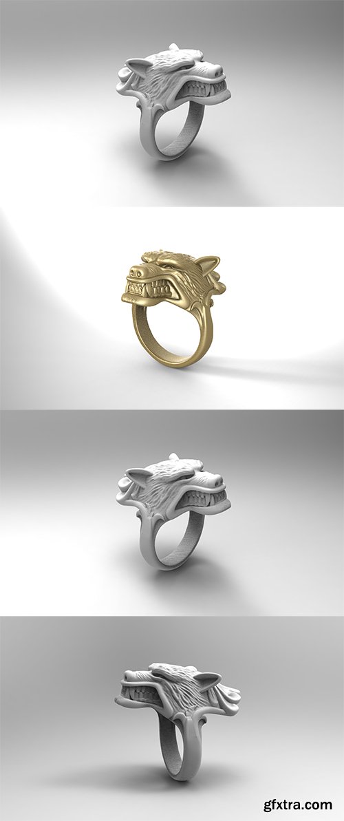 Cubebrush - WereWolf ring 3D print model Cubebrush - WereWolf ring 3D print model