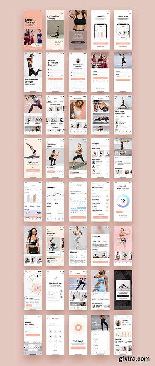 Hermes Fitness Mobile App UI Kit Hermes Fitness Mobile App UI Kit