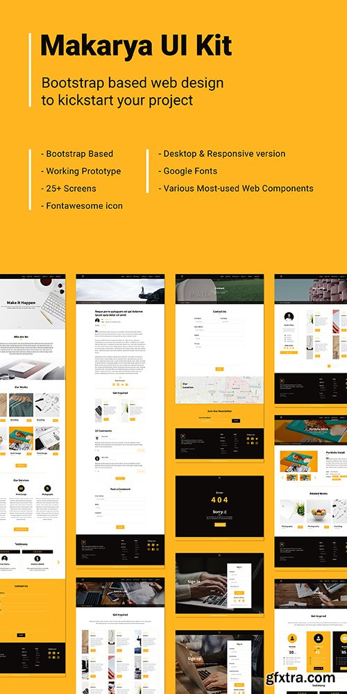 Makarya UI Kit | Desktop & Responsive Website + Prototype Makarya UI Kit | Desktop & Responsive Website + Prototype