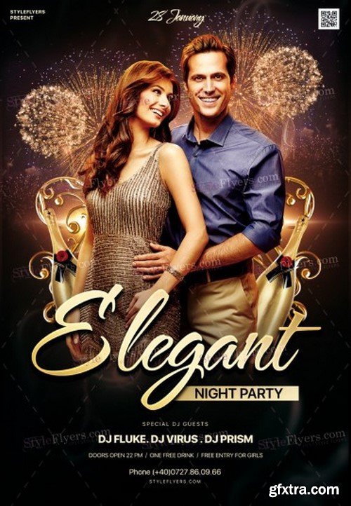 Elegant Night Party PSD Flyer Template