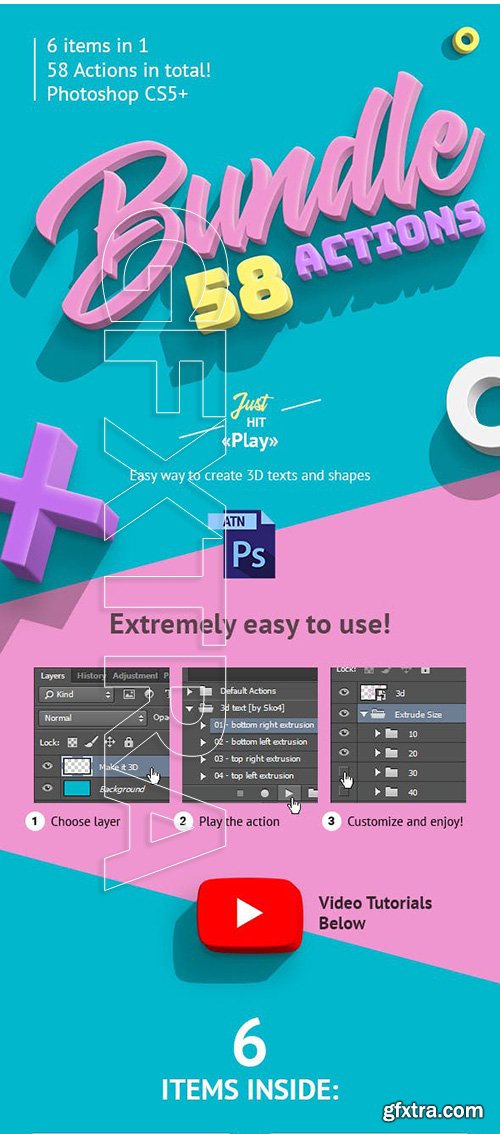 GraphicRiver - 3D Bundle - Photoshop Actions 23093131