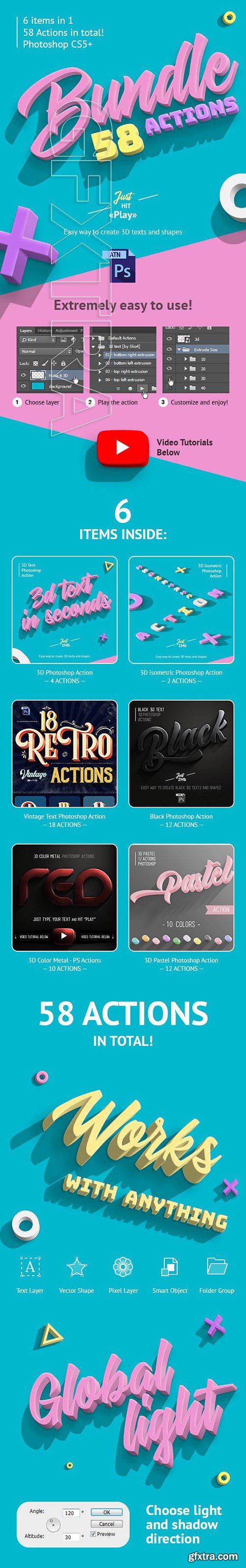 GraphicRiver - 3D Bundle - Photoshop Actions 23093131
