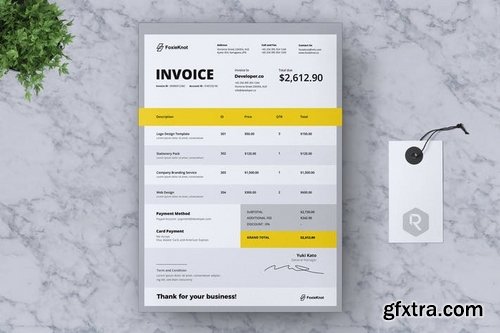 FOXIEKNOT Corporate Invoice