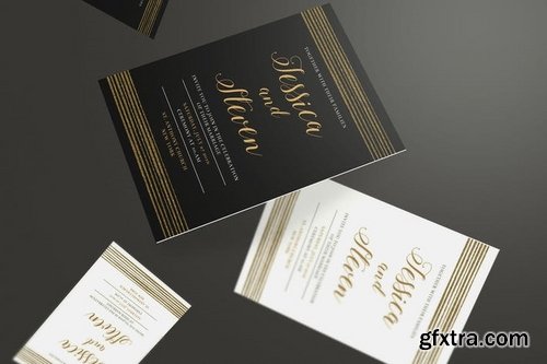 Glitter Gold Wedding Invitation