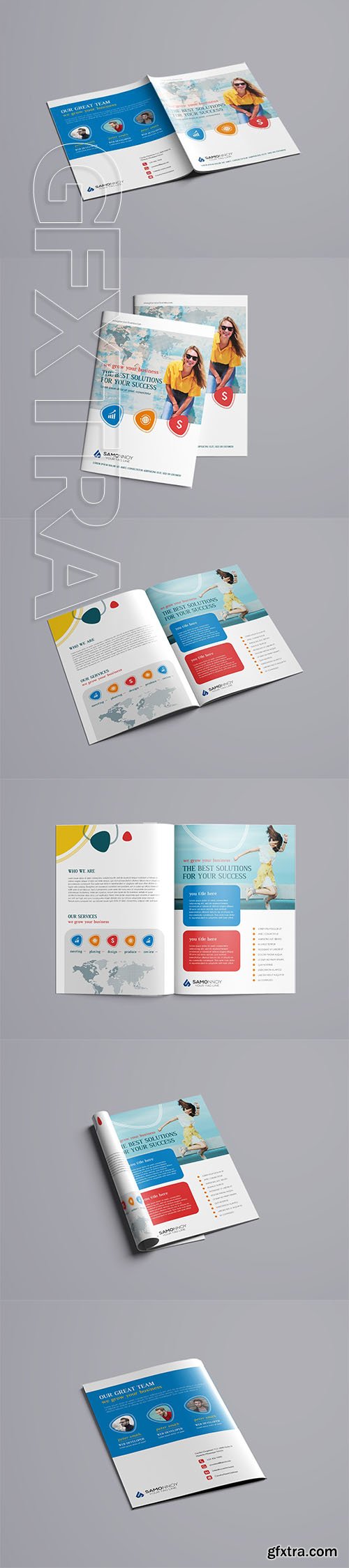 CreativeMarket - Bi-Fold Brochure PSD Template 3281753