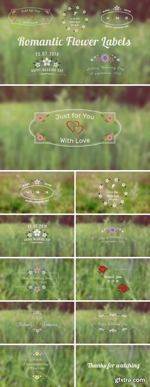 MotionArray - Romantic Flower Labels After Effects Templates 84400