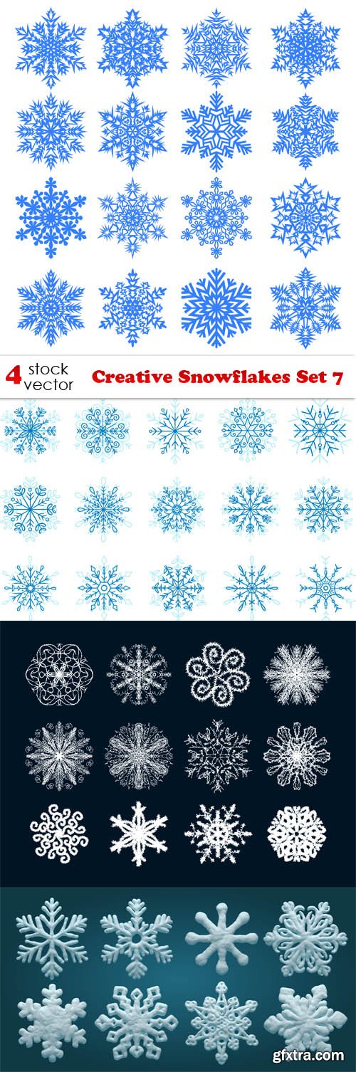 Vectors - Creative Snowflakes Set 7