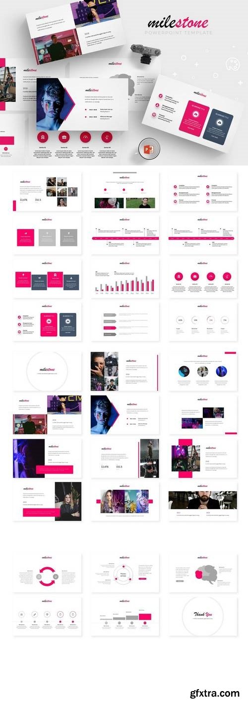 Milestone - Powerpoint, Keynote, Google Sliders Templates