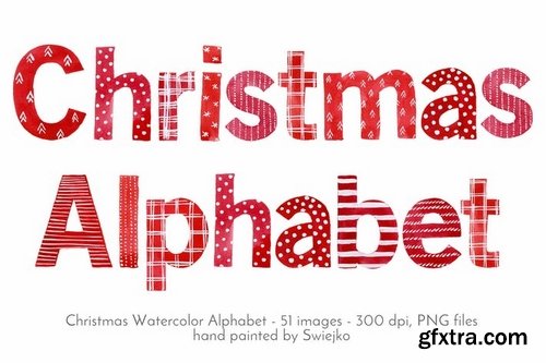Watercolo Christmas Alphabet