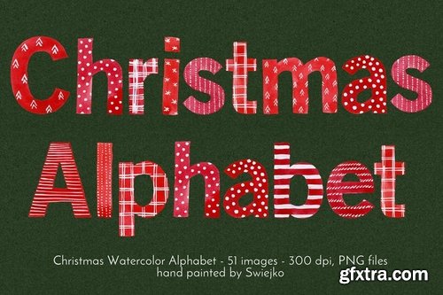 Watercolo Christmas Alphabet