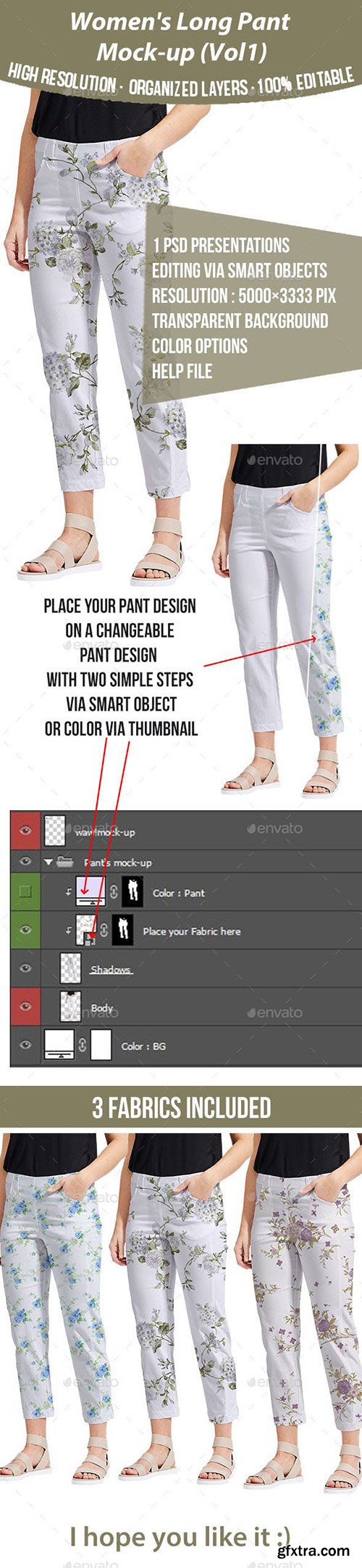 Women's Long Pant Mock-up (vol1) 23078408 Women's Long Pant Mock-up (vol1) 23078408