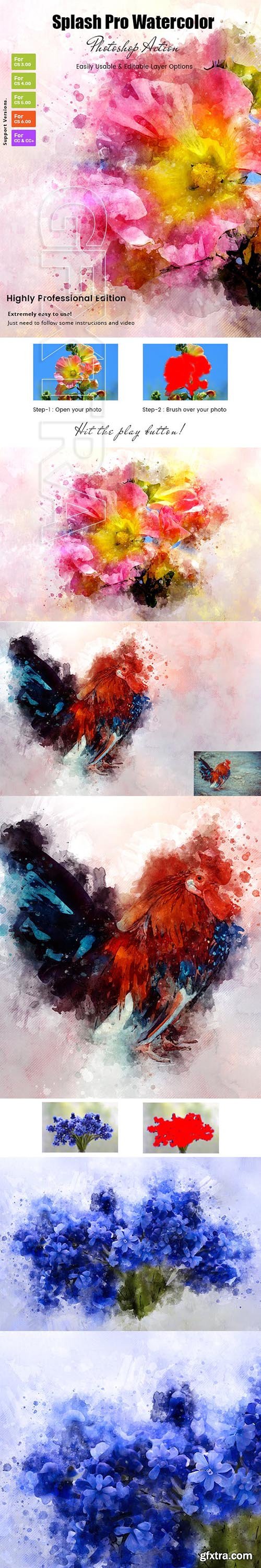 GraphicRiver - Splash Pro Watercolor Action 23087888