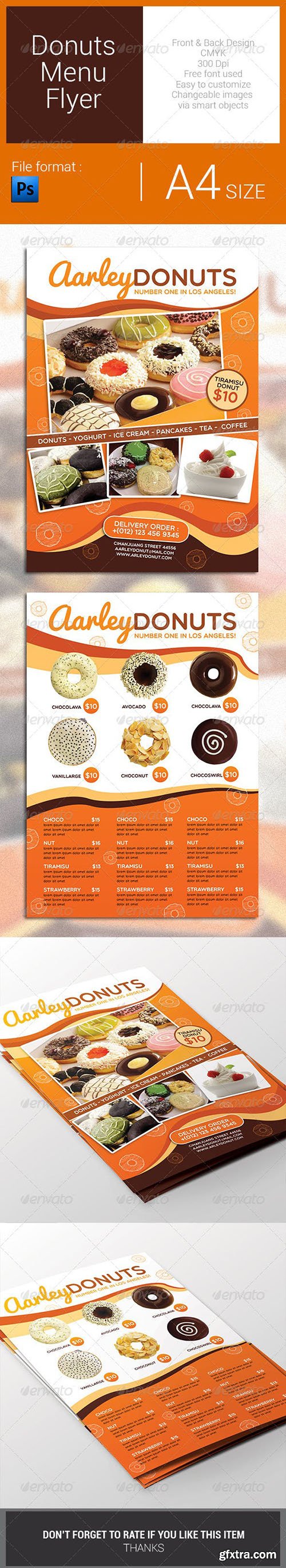 Donuts Menu Flyer 7823541