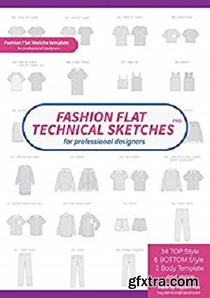 Fashion flat technical drawing Adobe Illustrator design template: Vector Apparel Templates and Fashion Flats Sketches