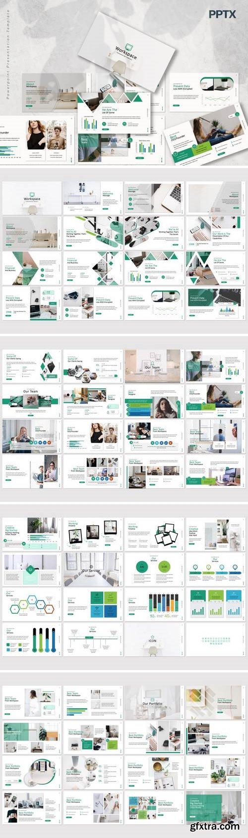 Workspace - Powerpoint, Keynote, Google Sliders Templates
