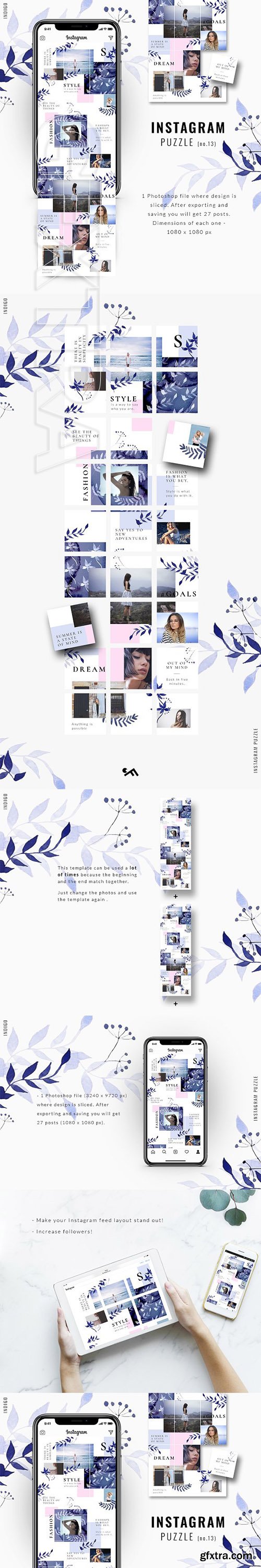 Instagram PUZZLE template - Indigo 3367855
