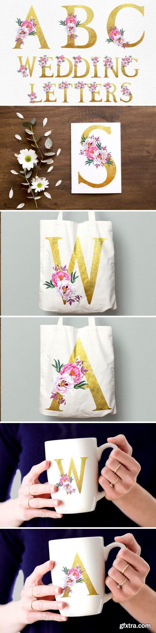 Floral Gold Alphabet Clipart 3370900