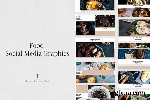 Food Pinterest Twitter Facebook Instagram Posts Pack and Animated Instagram Stories Pack