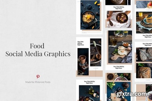 Food Pinterest Twitter Facebook Instagram Posts Pack and Animated Instagram Stories Pack