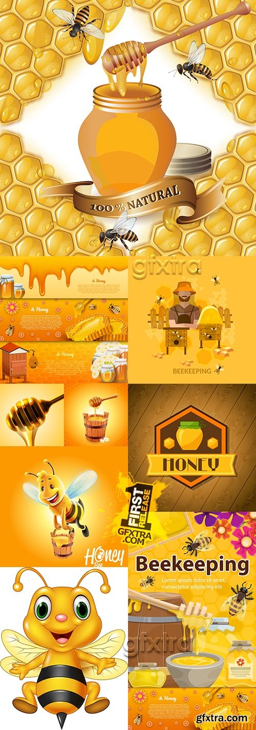 Bee sweet honey and apiary useful dessert