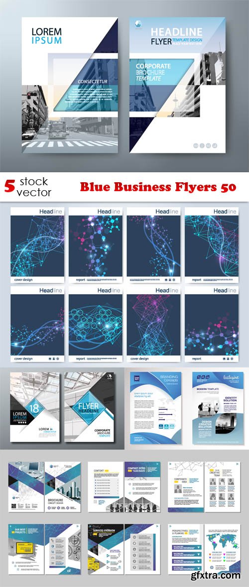 Vectors - Blue Business Flyers 50