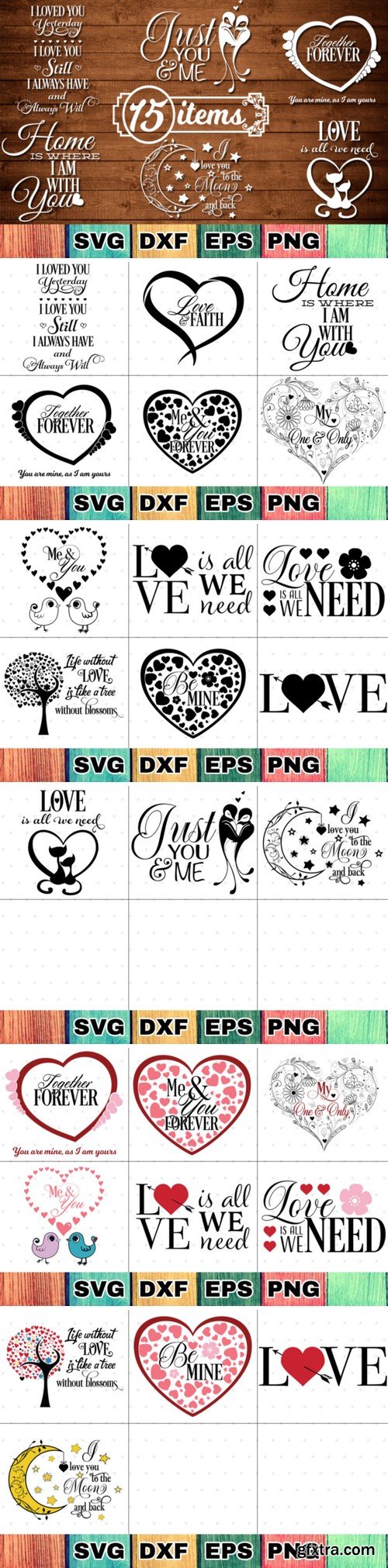 Love Illustrations Bundle – Valentine SVG Cut Files