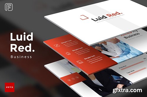 Luid Red Business Powerpoint, Keynote, Google Slides
