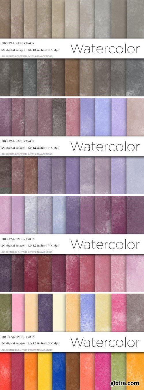 Watercolor Digital Papers Bundle